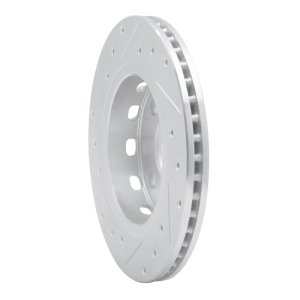 Kia Spectra Brake Rotor (1) - Front Right - R1 Concepts - Drilled & Slotted - Silver - `94-`00